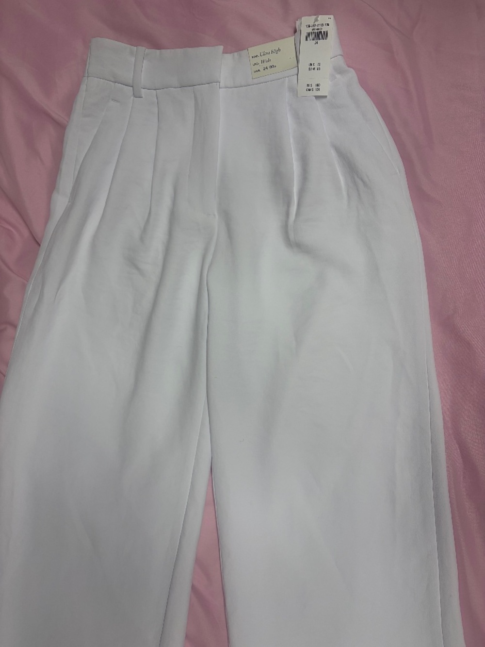 Abercrombie Ultra High Rise Wide Leg Pants White 24 00R NWT